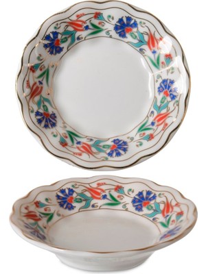 PremiumPort 6'lı Porselen Çay Tabağı Seti, Zarif Lale Motifli, Şık ve Dayanıklı