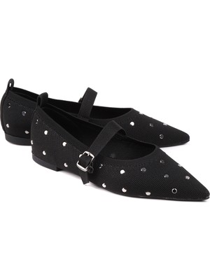 Stato Corvin Triko Kadın Babet Taş Detaylı Hafif Rahat Günlük Ayakkabı