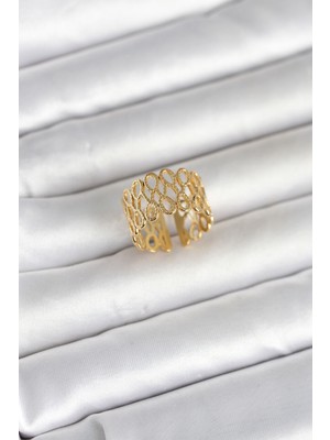 İlkyaz Fashion 316L Çelik Sarmal Zincir Model Kadın Yüzük ILKYAZB-RSBJTR34