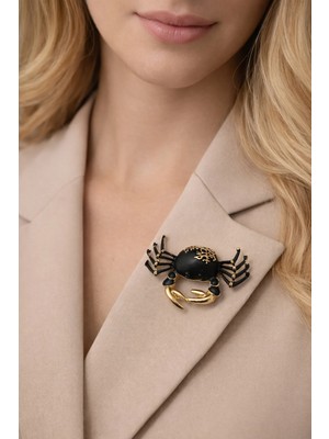 Uğurlu Dükkan Siyah Yengeç Iğneli Broş