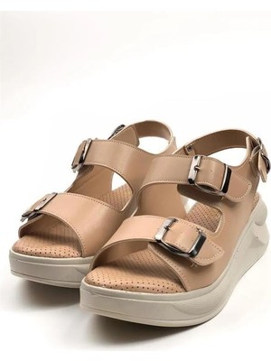 Les Passent Kadın Dimma Nut Konfor Ortopedik Taban Tokalı Sandalet