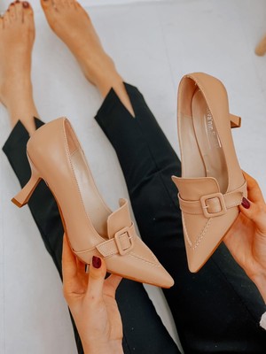 Erva'nın Butiği Nude Cilt (Kahlo) Toka Detay Kadın Stiletto