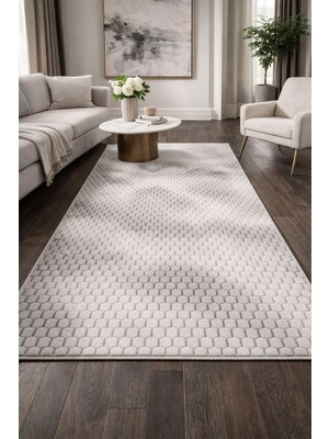 Dinarsu Aksu Berlin Kaymaz Gri Kesme Halı Yolluk