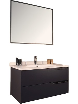 Kobos Eylül 100 cm Banyo Dolabı Seti Argento