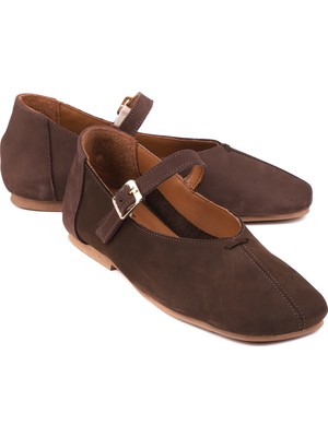 Stato Marel Hakiki Deri Süet Dokulu Kadın Babet