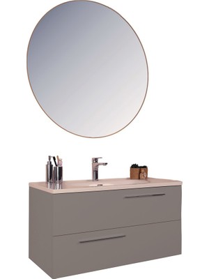 Kobos Serenity 100 cm Banyo Dolabı Seti Moon Grey