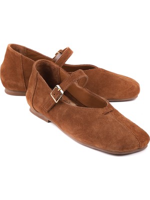 Stato Marel Hakiki Deri Süet Dokulu Kadın Babet