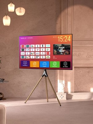 Cletech Şövalye Tipi Tv Standı 45"-65" | Ahşap & Metal | 180° Döner | 32 kg Taşıma Kapasiteli