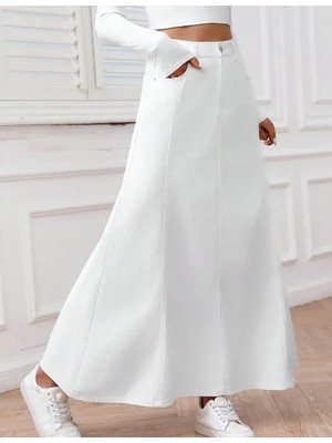 Vellichor Paraçlı Uzun Denim Etek