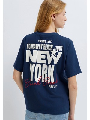 Mavi Newyork Baskılı lacivert Tişört 1613893-70487