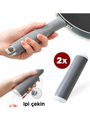 Lumindra Pratik Isı Yalıtımlı Kaydırmaz Silikon Tava Sapı Tutacağı (2li Set)