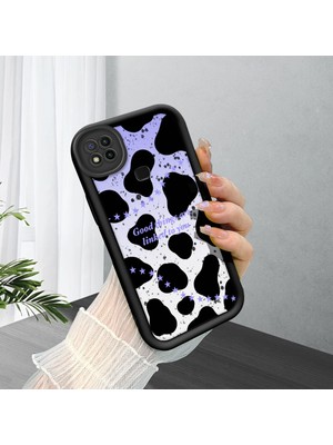 HONTINGA Xiaomi Redmi 10A ile Uyumlu Kılıfı Düşüme Önleyici Basitlik Anti Düşme Kamera Korumali Yıldız Siyah Desen Yumuşak Silikon Telefon Kılıfı Kadın ve Erkek Için Uygundur K2-0408