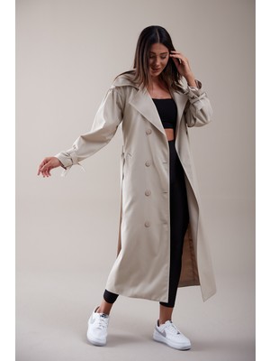 Pleated Kadın Trençkkot Oversize