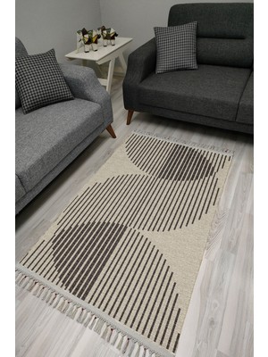 Kilim Home Cotton Serisi Dekoratif Dokuma Taban Saçaklı Kilim