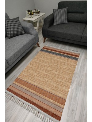 Kilim Home Cotton Serisi Dekoratif Dokuma Taban Saçaklı Kilim