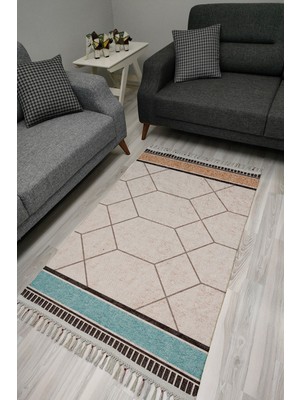 Kilim Home Cotton Serisi Dekoratif Dokuma Taban Saçaklı Kilim