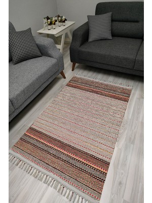 Kilim Home Cotton Serisi Dekoratif Dokuma Taban Saçaklı Kilim