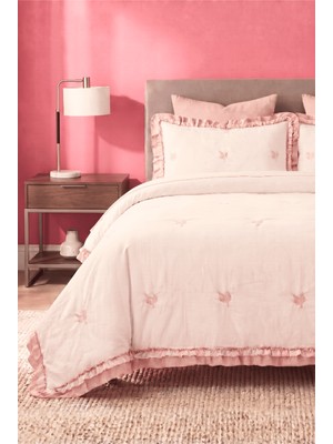 Anılsan Parla Çift Kişilik Yatak Örtüsü Takımı - Pudra