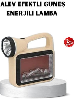 Eco Port Güneş Enerjili Alev Efektli Lamba Cob LED Su Geçirmez Çok Fonksiyonlu