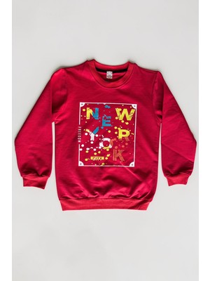 Merve Nur Tekstil Erkek Çocuk Baskılı Sweatshirt Yüksek Kalite