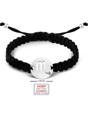 Kuyumcudükkanı Kuyumcudukkani Burç Simgeli Makrome Ipli Bileklik- 40043-W-SCORPIO