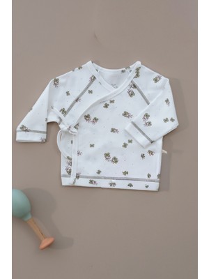 Oh la la Koala For Little Ones Yonca Baskılı Kruvaze Bağlamalı Dikiş Detaylı Bebek Üst