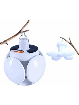 Eco Port Kamp Lambası Güneş Enerjili Solar 5 Kanatlı Katlanır Lamba Karavan