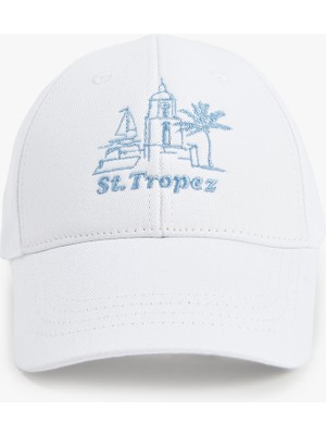 Koton Pamuklu Nakış Detaylı Kep Şapka