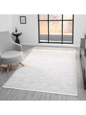Pera Halı Krem Bej Geometrik Etnik Modern Halı - ND5116KV