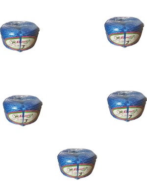 Favori Ip Halat FH03 Pp Naylon Burgulu Örgü Çamaşır Ipi - Mavi - 100 Metre - 5 Adet