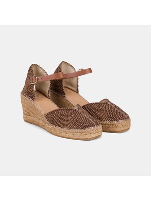 Desa Kadın Kahve Dolgu Topuklu Hasır Espadril
