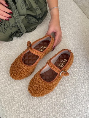 Erva'nın Butiği Taba (Lowell) Teddy Peluş Kadın Babet