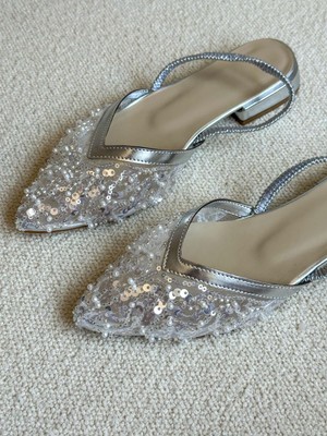 Erva'nın Butiği Gümüş (Bride Mini ) Boncuk Detay Kadın Babet