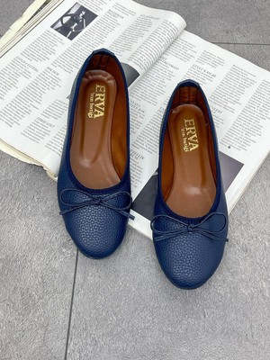 Erva'nın Butiği Lacivert Cilt (Luca) Fiyonk Detay Kadın Babet