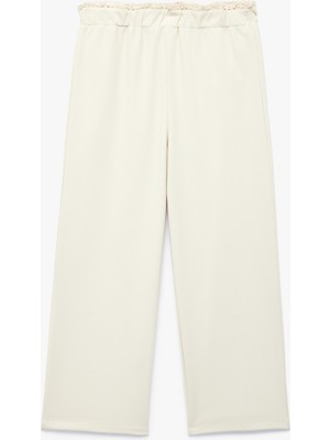 Koton Beli Lastikli Viskon Karışımlı Geniş Paça Pantolon