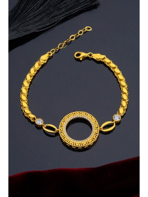 INNUENDO JEWELRY 925 Ayar Gümüş Taşlı Halka Detaylı Çeyrekli Bileklik
