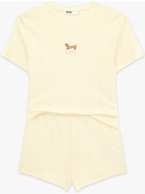 Koton Kısa Kollu Pamuklu Şortlu Pijama Takımı