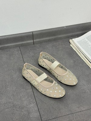 Erva'nın Butiği Beyaz Tül (Bobba) Taş Detay Kadın Babet