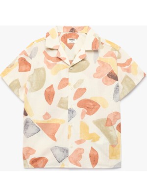 Koton Pamuklu Desenli Kısa Kollu Gömlek