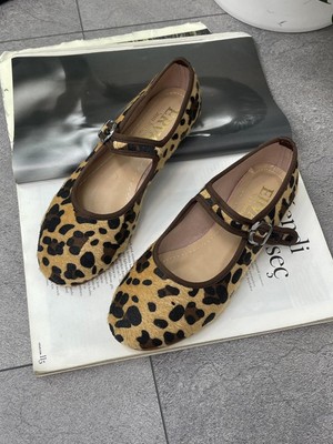 Erva'nın Butiği Leopar (Berry) Düz Taban Kadın Babet