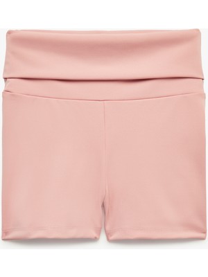 Koton Yüksek Bel Beli Lastikli Basic Kısa Tayt