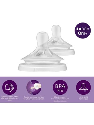 TeknoKapsül Doğal Tepkili Response 2'li Biberon Emziği No:2 0+ Ay