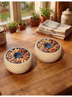 Neolab Spiral Tasarım Çift Bölmeli Kuruyemişlik Seti