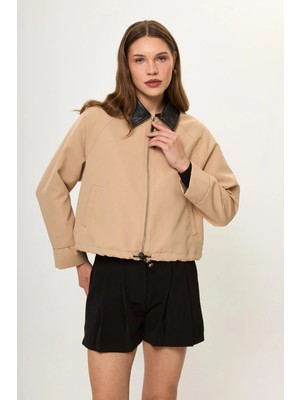 Tiffany & Tomato Deri Yakalı Ceket