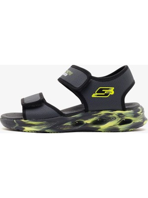 Skechers Sola Glow Sandal Büyük Erkek Çocuk Gri Işıklı Sandalet 407032L Ccbk