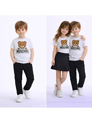 Burçak Butik Bayramlık Erkek Çocuk Kardeş Kombin Tişört - Pantolon Alt Üst 2 Parça Takım - Mevsimlik