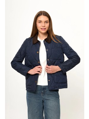 Tiffany & Tomato Kadife Detaylı Kapitone Ceket