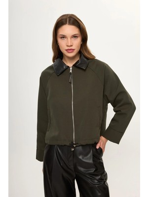 Tiffany & Tomato Deri Yakalı Ceket