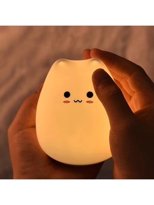 Gültekin Kedi Tasarımlı Renk Değiştirebilen Dokunmatik Gece Lambası