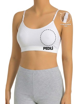Öts Kadın Sütyen Pedli Ince Ayarlanabilir Askılı Büstiyer (%96 Pamuk - %4 Elastan)